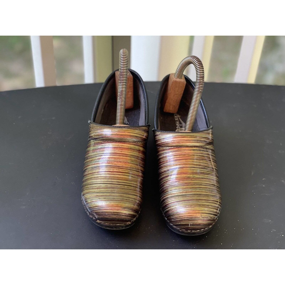 Dansko Pro XP Gold Striped Multicolor Clogs Size EU 38